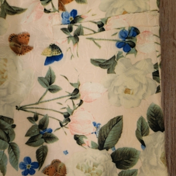 Smashed Lemon Butterfly & Floral Blazer Size 8 Blush Pink & Multi Colored - Picture 7 of 11